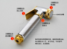 居臣仕 全銅 鈦金噴槍花灑 全銅增壓 小花灑噴頭 手持花灑婦洗器-夜烏海